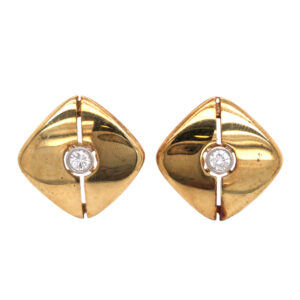 14K Yellow Gold Diamond Earring