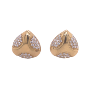 18K Yellow Gold Diamond Earrings