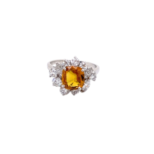 Platinum Sapphire and Diamond Ring