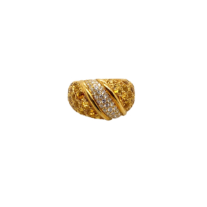 18K Yellow Gold Yellow Sapphires and Diamond Band