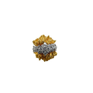 18K Yellow Gold Diamond Cluster Ring