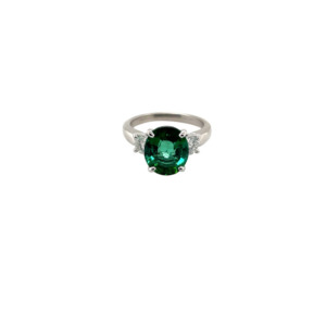 Platinum Tourmaline and Diamond Ring
