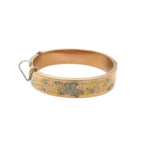Victorian 14K Multi-Color Gold Bangle Bracelet