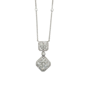 18K White Gold Diamond Pendant