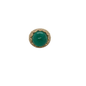 18K Yellow Gold Emerald and Diamond Ring