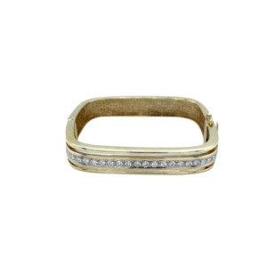 14K Yellow Gold Diamond Bangle Bracelet