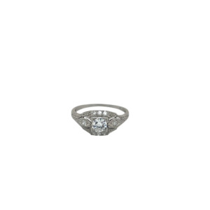 Art Deco Platinum Diamond Engagement Ring