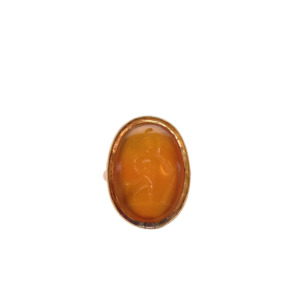 Antique 14K Yellow Gold Carnelian Intaglio Ring