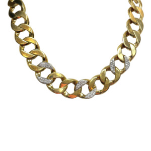 18K Yellow Gold Diamond Necklace