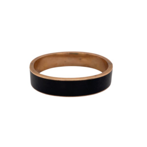 Victorian 14K Yellow Gold Black Enamel Bangle Bracelet