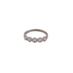 14K White Gold Diamond Halo Band