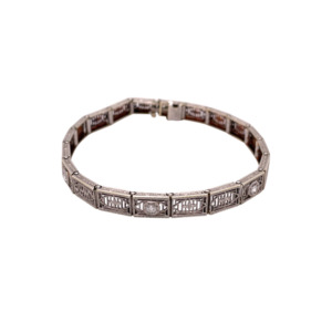 Art Deco Platinum over Gold Diamond Bracelet