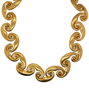 18K Yellow Gold Tribal Motif Necklace