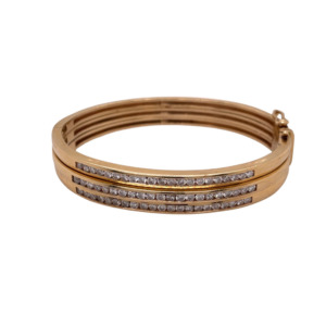 14K Yellow Gold Diamond Bangle Bracelet