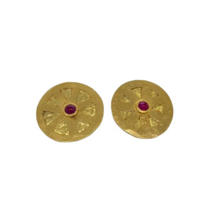 22K -24K Yellow Gold Ruby Earring