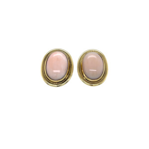 18K Yellow Gold Angel-Skin Coral Earring
