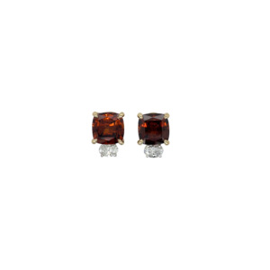 14K Yellow and White Gold Zircon and Diamond Earring