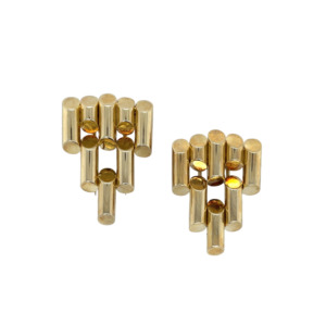 Retro 14k Yellow Gold Clip-Brooches