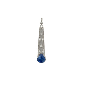 Edwardian Platinum Sapphire and Diamond Pendant