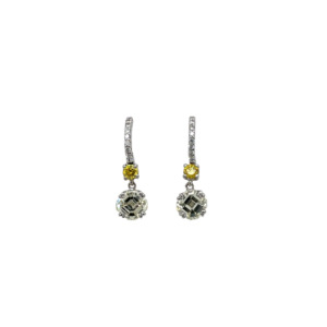 14K White Gold Diamond Earring
