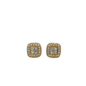 18K Yellow Gold Diamond Earring