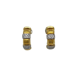 Roberto Coin 18K Yellow Gold Diamond Hoop Earring