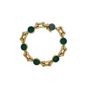 Tiffany & Co 18K Yellow Gold Green Onyx Bracelet