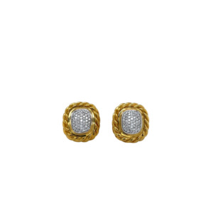 D Yurman 18K Yellow Gold Diamond Earring