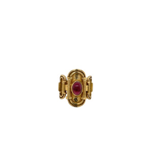 Lalaounis 22- 18K Yellow Gold Garnet Ring