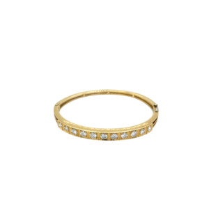 18K Yellow Gold Diamond Bangle Bracelet