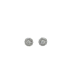 14K White Gold Diamond Earring