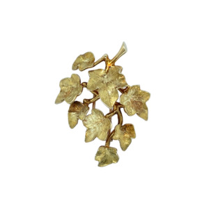 18k Yellow Gold Leaf Brooch