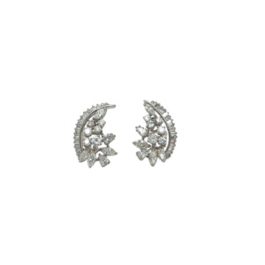 Platinum Diamond Cluster Earrings