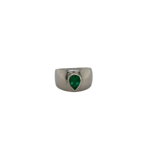 14K White Gold Emerald Ring