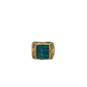 18K Yellow Gold Boulder Opal Ring