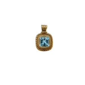 14K Yellow Gold Topaz Pendant