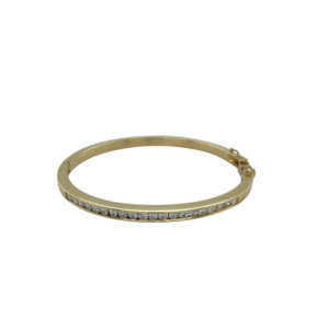 14K Yellow Gold Diamond Bangle Bracelet