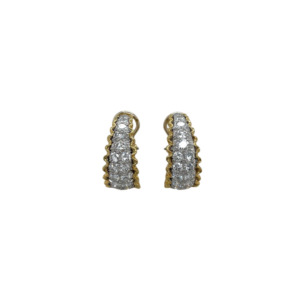 18K Yellow and White Gold Diamond Earrings