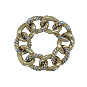 18K Yellow and White Gold Link Bracelet
