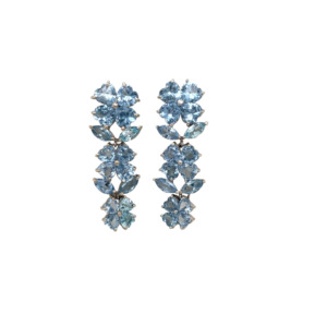 18K White Gold Blue Topaz Earring