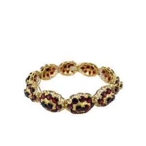 18K Yellow Gold Garnet Bracelet