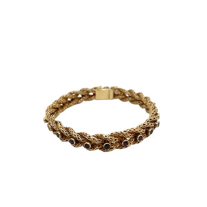 19k Yellow Gold Garnet Bracelet
