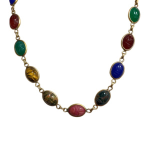 14K Yellow Gold Scarab Necklace