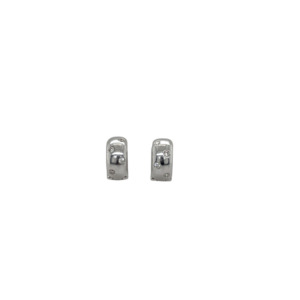 18K White Gold Diamond Huggie Earrings
