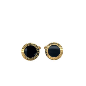 Bulgari 18K Yellow Gold Onyx Cufflinks