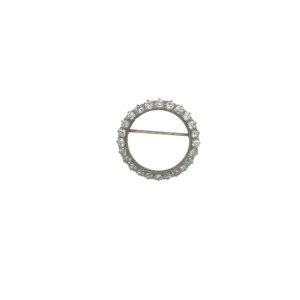 Platinum Diamond Circle Brooch