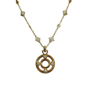 Judith Ripka 18K Yellow Gold Diamond Necklace
