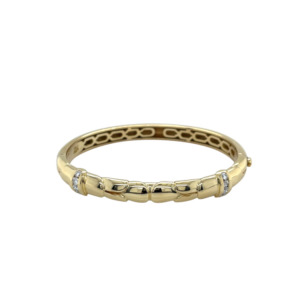 18K Yellow Gold Diamond Bangle Bracelet