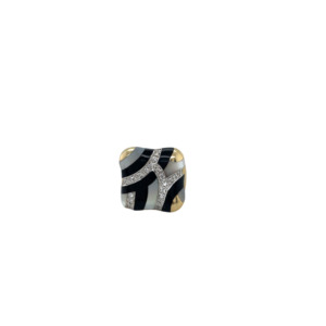 Asch Grossbardt 14K Yellow Gold Onyx, Mobe Pearl and Diamond Ring