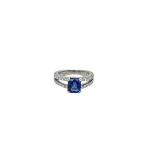 Platinum Sapphire and Diamond Ring
